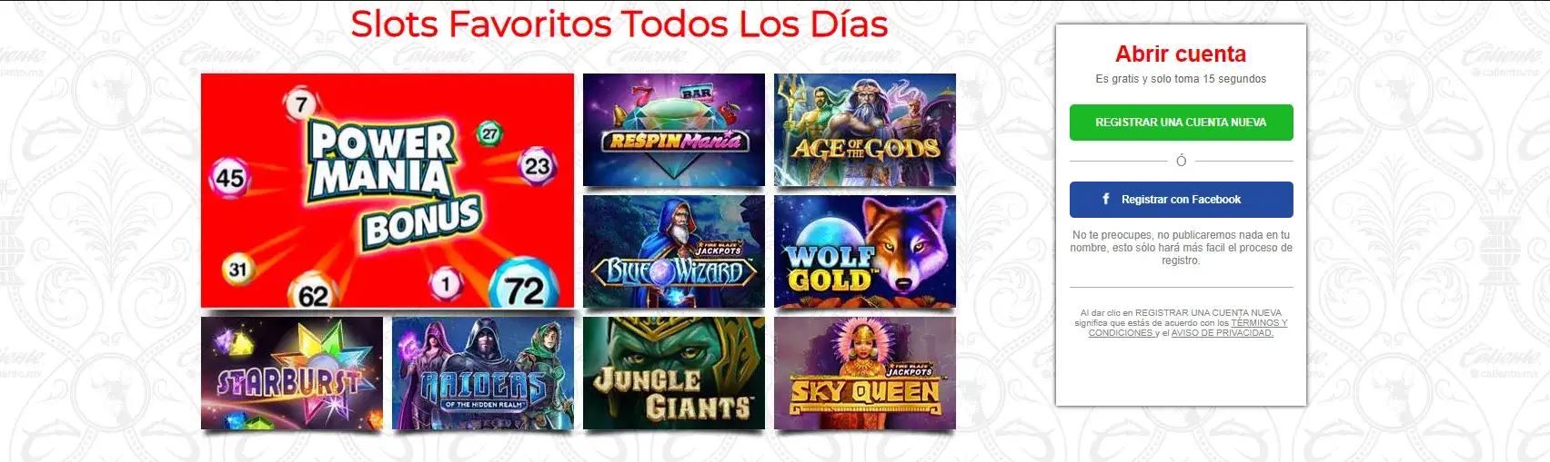 máquinas tragamonedas registro