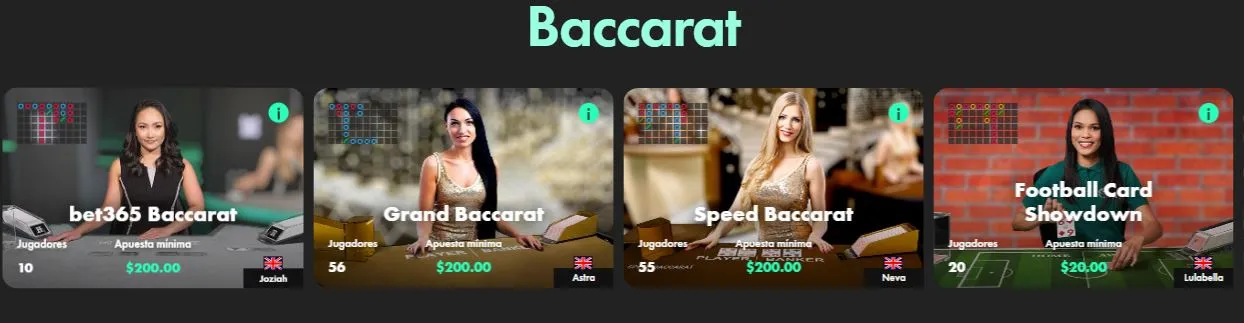 Baccarat en vivo