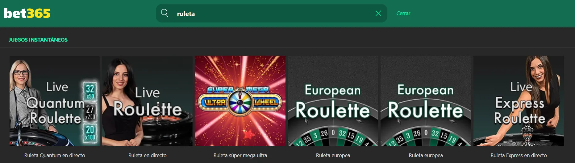 ruleta reglas bet365