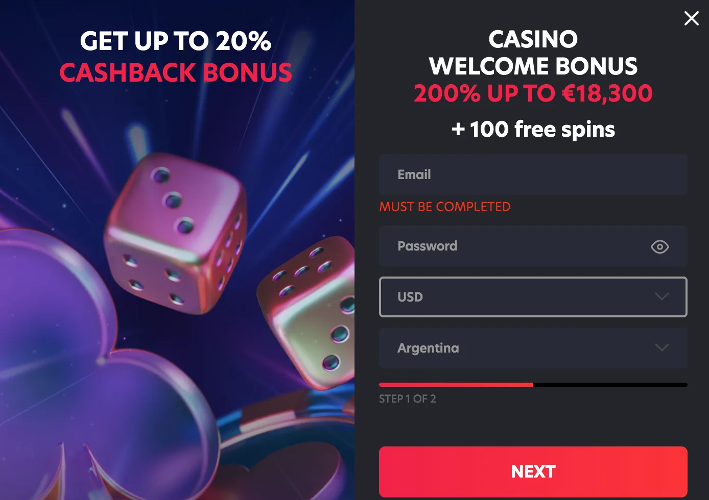 Registro 1Red Casino