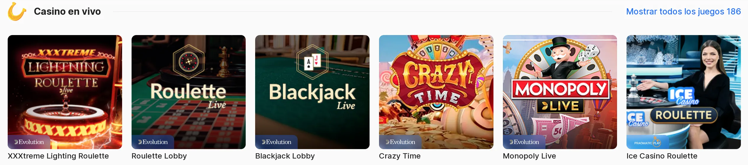 Juegos en vivo Ice Casino