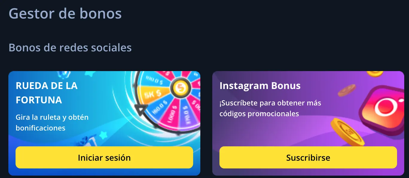 Bonos redes sociales