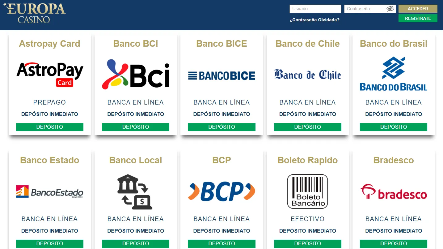 registro europa casino depositos