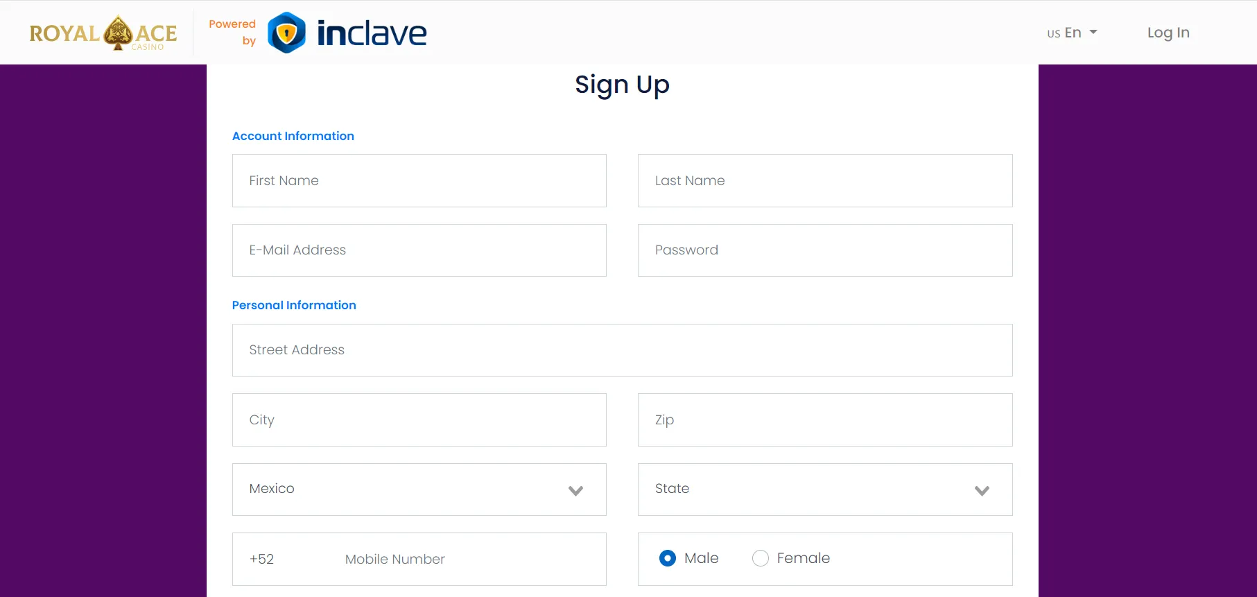 registro royal ace casino