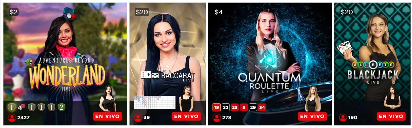 Disfruta de todos los juegos con crupier