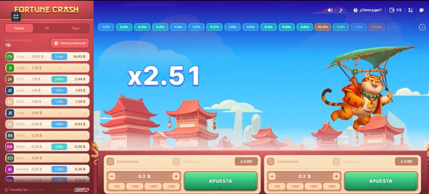 tablero Fortune Crash 